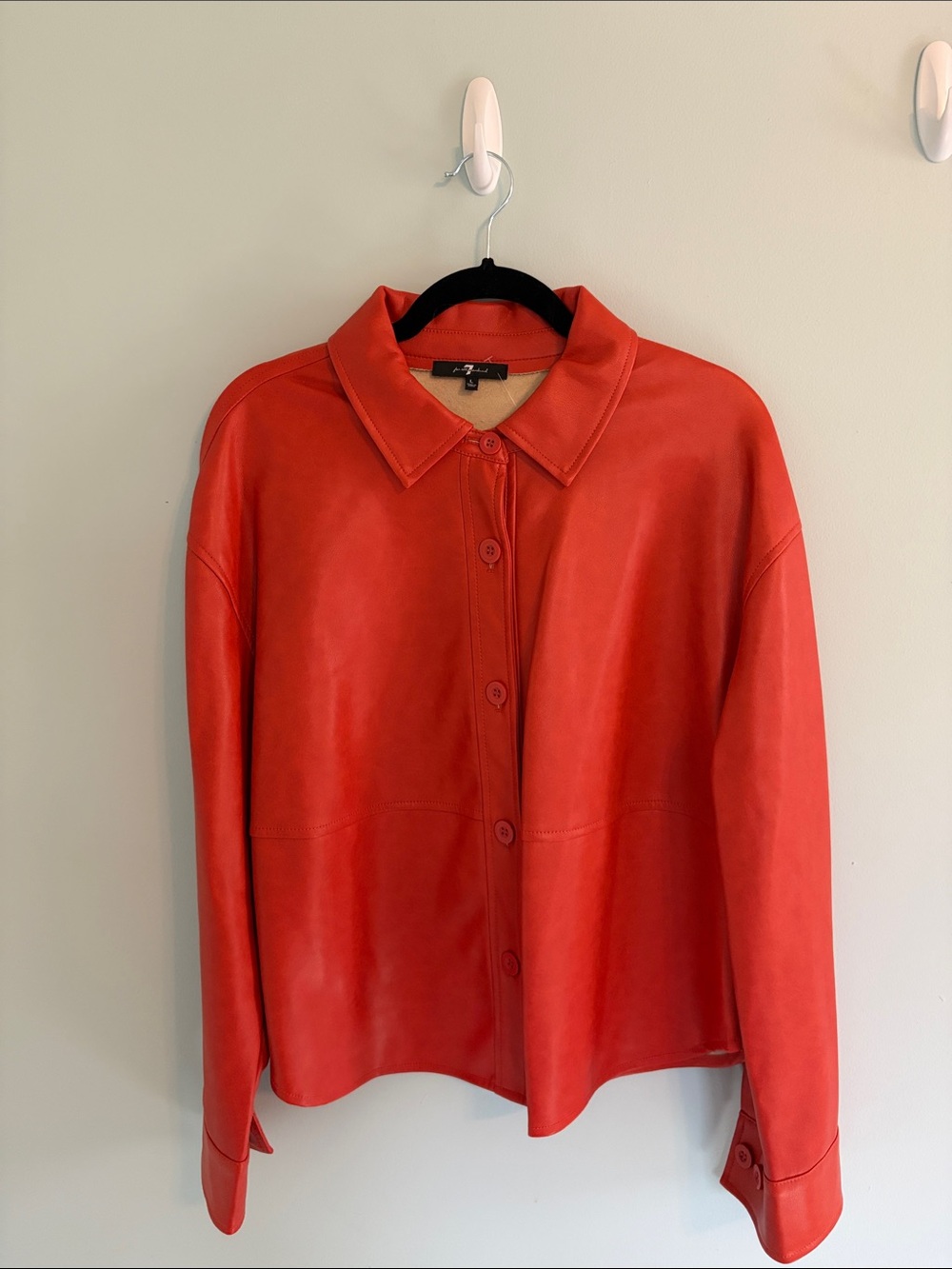 7 For All Mankind faux leather jacket, size Large